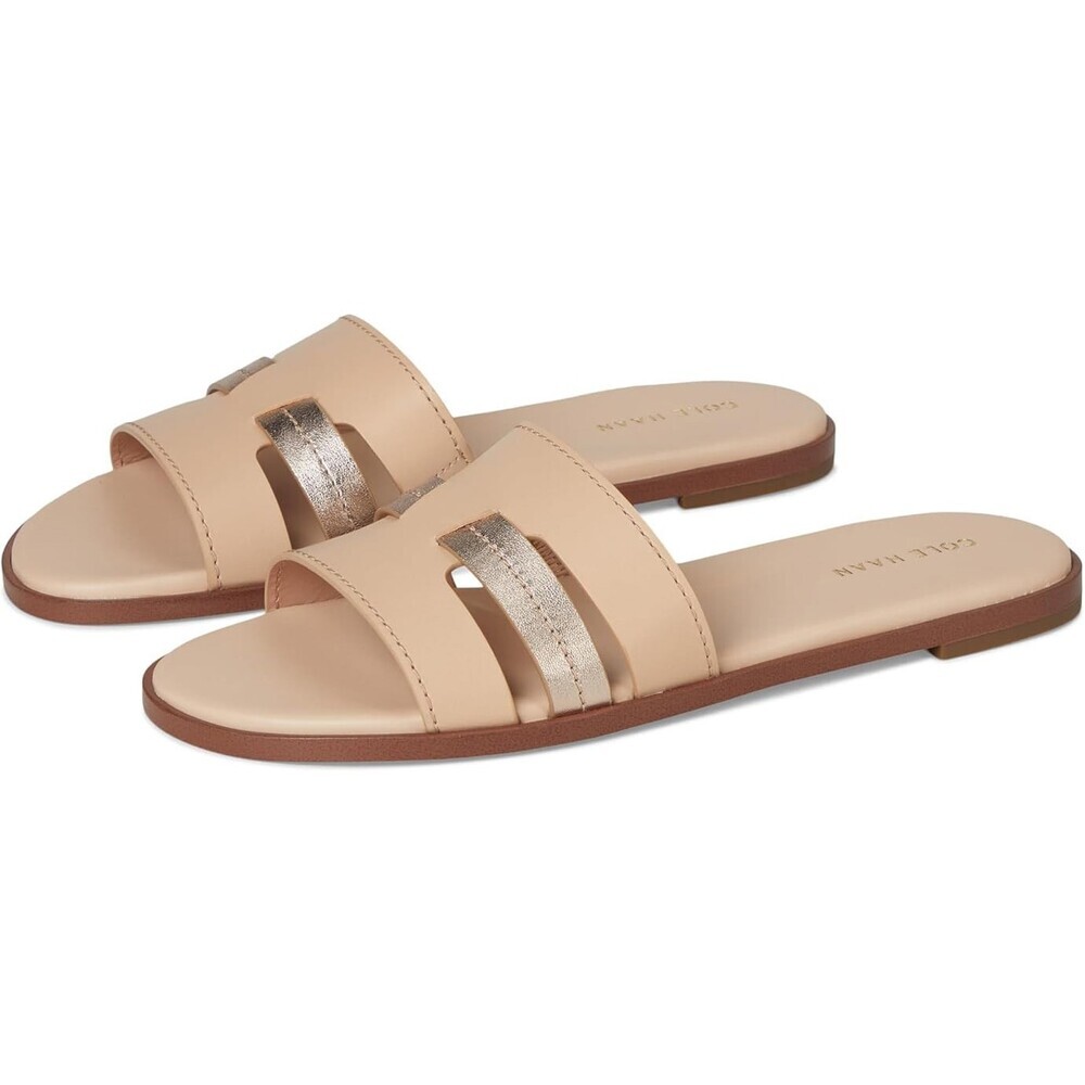 Cole Haan Flynn Slotted W34443 Sandals Women's 7.5 Beige Slip On Slides ZOGG2482